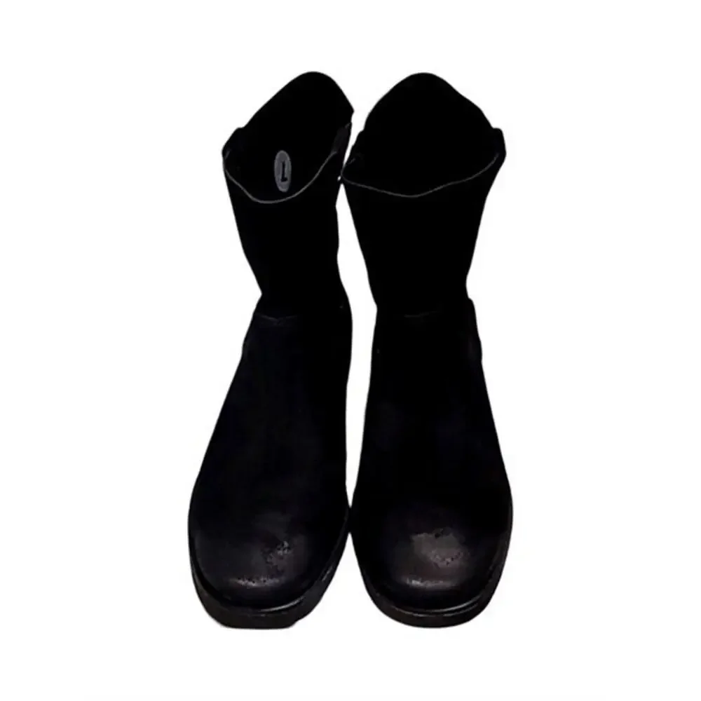 Ugg Josefene Short Boot In Black Womens Velvety Suede Size US 9.5 EU 40.5 NEW